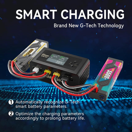 Gens Ace iMars D300 G-Tech Series RC Lipo Battery Charger Smart Dual Channel Charger 16A AC 300W DC 700W Charging