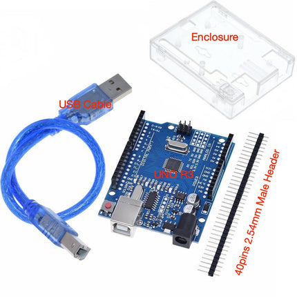 Basic Electronic Component Starter Kit with UNO R3 Breadboard LED Buzzer Resistor Capacitors HobbyInn