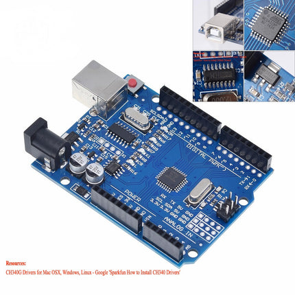 Basic Electronic Component Starter Kit with UNO R3 Breadboard LED Buzzer Resistor Capacitors HobbyInn