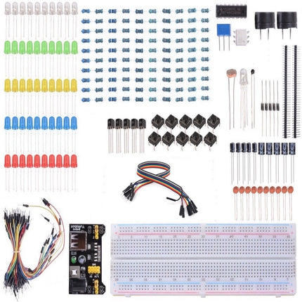 Basic Electronic Component Starter Kit with UNO R3 Breadboard LED Buzzer Resistor Capacitors HobbyInn