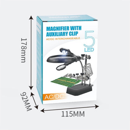 Solder Helping Hands Station LED Lamp Third Hand Repair Clamp Auxiliary Clip Stand Two Auxiliary Magnifying Glasses Lens Solder Iron Holder Stand with UK Power Adapter. HobbyInn