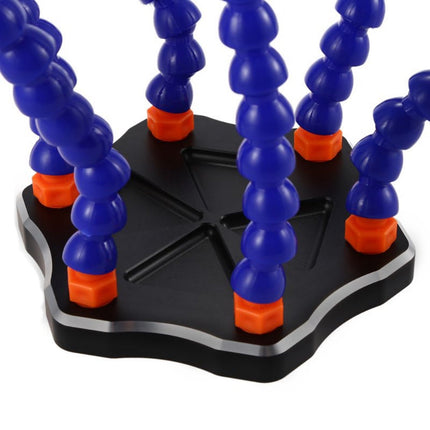 Solder Helping Hands Station Soldering Third Hand Tool with 6pcs of Flexible Arms 3xMagnifying Glass Clamp Swivel Holder HobbyInn