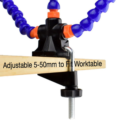 Soldering Helping Hands Station Soldering Third Hand Tool 5pcs of Flexible Arms Magnifying Glass Clamp Swivel Holder HobbyInn