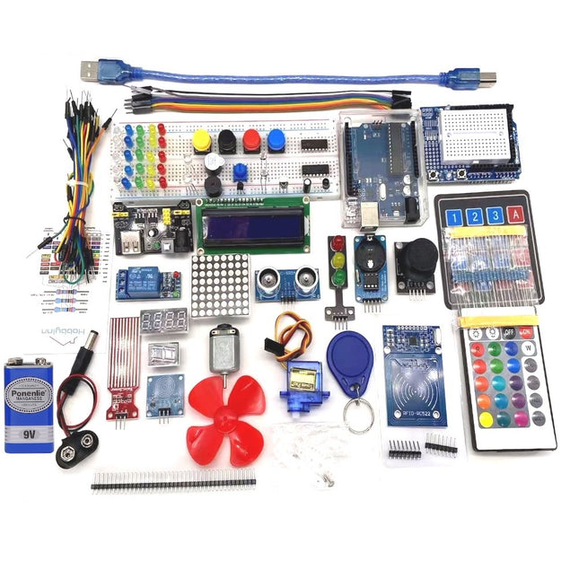 UNO R3 RFID Starter Kit Arduino Compatible IDE Basic Electronic Component MB102 LED