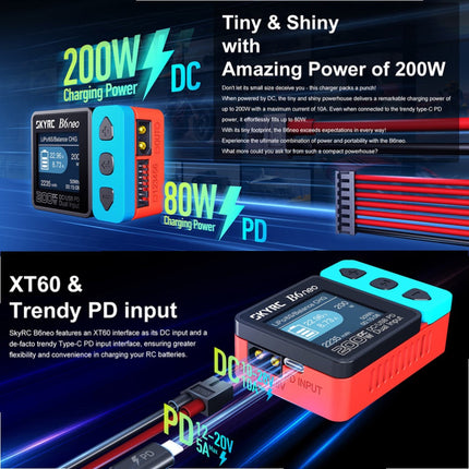 SKYRC B6 neo Lipo Battery Balance Charger Dis-charger LiFe LiIon LiHV 1-6cells NiMH NiCd 1-15cells Pb 3S 6S DC200W SKYRC