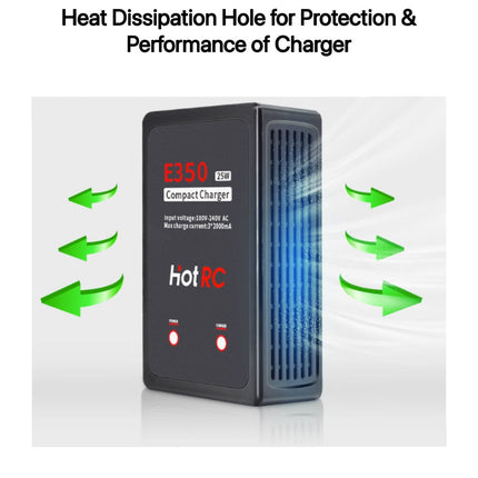 HotRC E350 2S 3S Lipo Battery Charger 25W 7.4V 11.1V Balance Charging UK AC Plug HOTRC