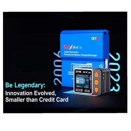 SKYRC B6AC neo RC Lipo Battery Charger Balance Charging Dis-Charge 2S-6S Multi Function 60W AC / 200W DC Dual Powered LiFe LiHV NiMH Lilon with Lipo Safe Bag SKYRC