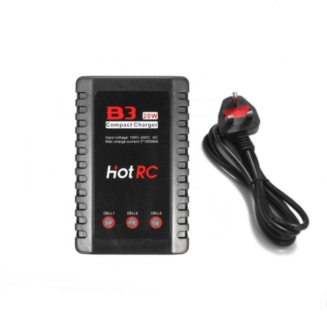 2S 3S RC Lipo Battery Charger 20W 7.4V 11.1V HotRC B3 Balance Charging AC UK Plug HOTRC