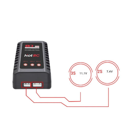 2S 3S RC Lipo Battery Charger 20W 7.4V 11.1V HotRC B3 Balance Charging AC UK Plug HOTRC