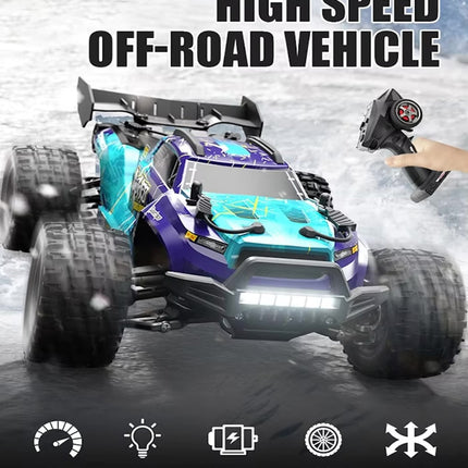 4wd RC Monster Truck Off Road Vehicle 1/18 2.4G Remote Control Car 40km with 2*Batteries include Remote Batteries HobbyInn