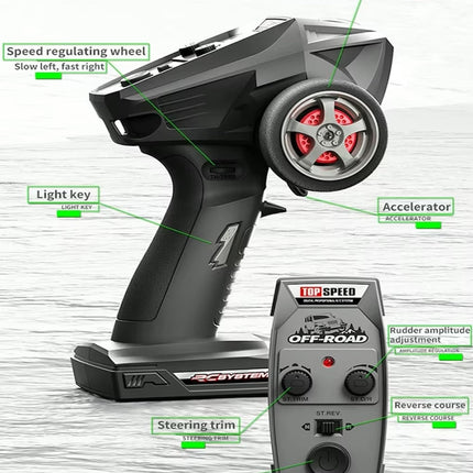 4wd RC Monster Truck Off Road Vehicle 1/18 2.4G Remote Control Car 40km with 2*Batteries include Remote Batteries HobbyInn