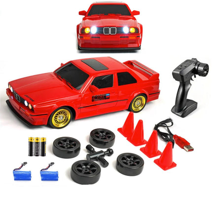 RC Drift Car 1/16 2.4Ghz Radio Control 4WD Race Car 30Km 2 Rechargeable Batteries Red HobbyInn