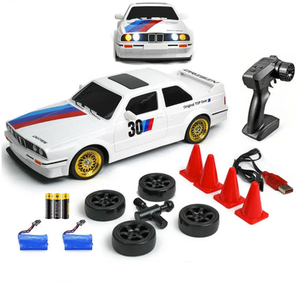 RC Drift Car 1/16 2.4Ghz Radio Control 4WD Race Car 30Km 2 Rechargeable Batteries White HobbyInn
