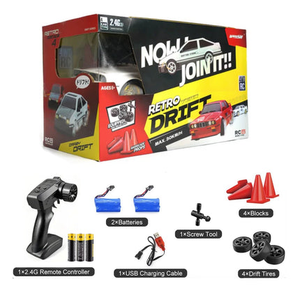 RC Drift Car 1/16 2.4Ghz Radio Control 4WD Race Car 30Km 2 Rechargeable Batteries Red HobbyInn