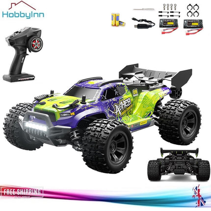 RC Monster Truck 4WD Off Road Vehicle 1/18 2.4G Remote Control Car 40km Green with 2*Rechargeable Batteries include Remote Batteries