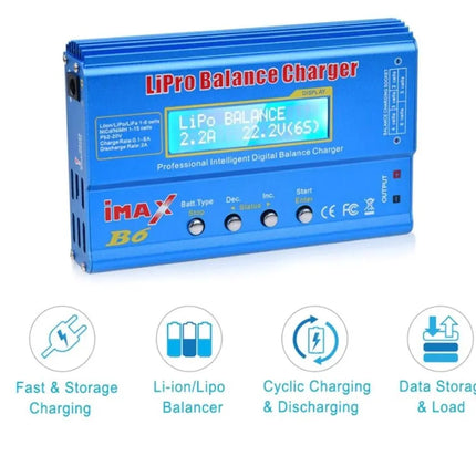 iMax B6 80W Battery Charger Lipo Li-ion LiFe NiMh Balance Charger Dis-charger HobbyInn