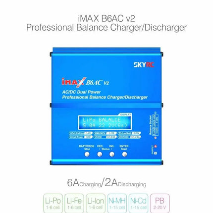 SKYRC iMax B6AC V2 RC Lipo Battery Balance RC Battery Charger LiFe LiHV NiMH Lithium-Ion with Lipo Safe Bag U.K SKYRC